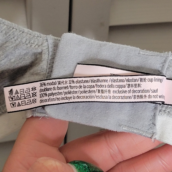 Victoria's Secret T-Shirt Lightly Lined Wireless Bra Heathered Gray PLUS 38B EUC - Picture 11 of 12